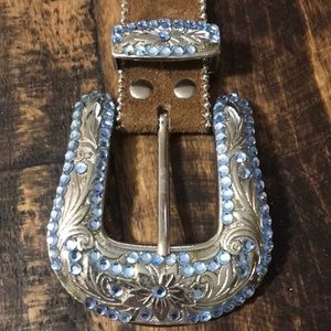 Gorgeous b.b. simon Belt w/ Blue Swarovski Stones